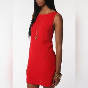 UO Kimchi Blue Open-Back Shift Mini Dress Red Size Medium